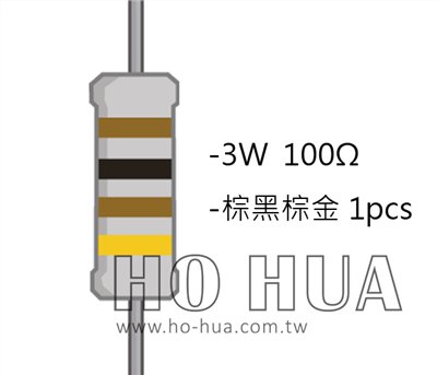 3WS 100Ω 金屬皮膜電阻  ( 3WS-100R/1pcs )