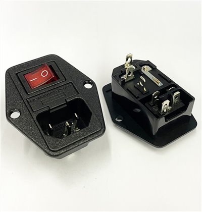 3P接地座附保險絲座+4P帶燈開關 ( G4260B )