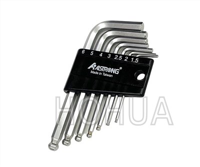 ALSTRONG 公制S2鋼白球短型六角板手組7pcs ( ALS-HX-CDB-07MS )