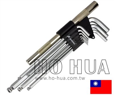 ALSTRONG 公制鉻釩鋼套管式白球超長六角板手組9pcs ( ALS-HX-CDB-900 )