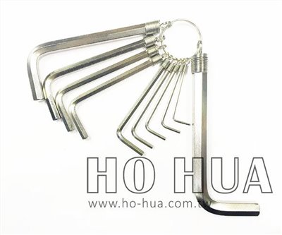 ALSTRONG 英制鉻釩鋼六角板手組10pcs ( ALS-HX-CDR-10R )