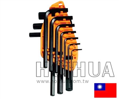 SWELL 公制鉻釩鋼黑角短型六角板手組10pcs ( SW-HX-050-03 )