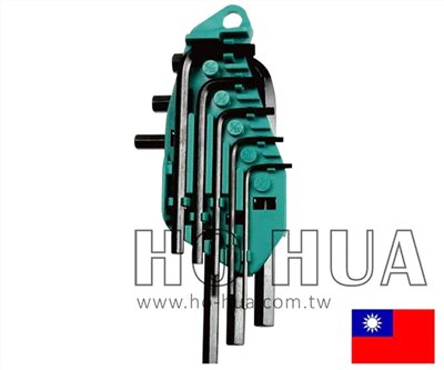 SWELL 公制鉻釩鋼黑角短型六角板手組8pcs ( SW-HX-050-01 )