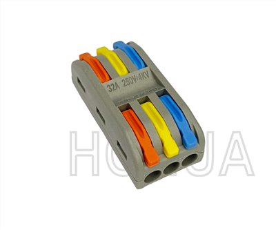 按壓式三進三出快速接頭(彩色)  GP-3-3 (32A250V) PCT-2-3