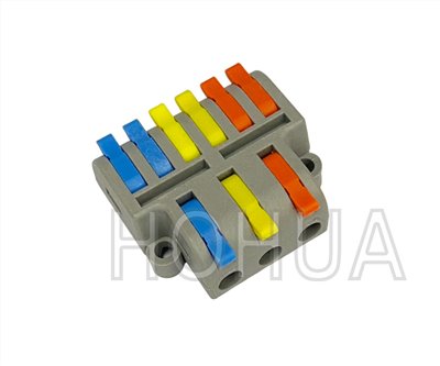 按壓式三進六出快速接頭(彩色)  GP-3-6 (32A250V)