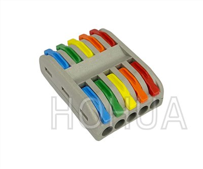 按壓式五進五出快速接頭(彩色)  GP-5-5 (32A250V) PCT-2-5