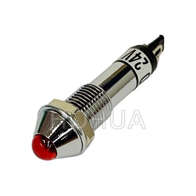 8mm 銅殼尖型紅殼指示燈 24VDC ( G3217-1E-R )