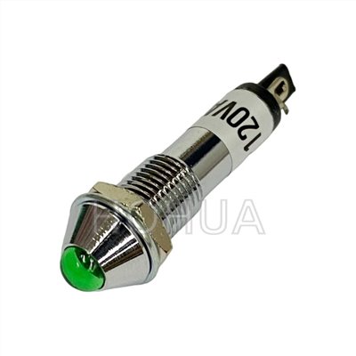 8mm 銅殼尖型綠殼指示燈 110AC ( G3217-1A-G )