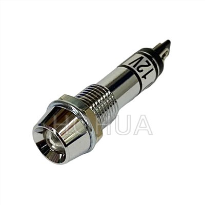 銅殼井型LED指示燈12V/白光 ( G3218C/LED-W )