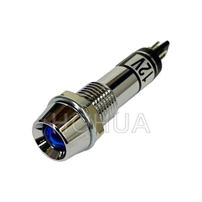 銅殼井型LED指示燈12V/藍光 ( G3218C/LED-BL )