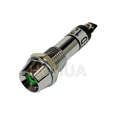 銅殼井型LED指示燈12V/綠光 ( G3218C/LED-G )