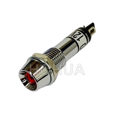 銅殼井型LED指示燈12V/紅光 ( G3218C/LED-R )