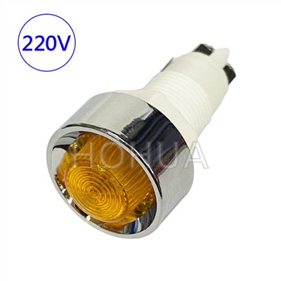 12mm 直接式指示燈 黃殼 220VAC ( TPN122-Y )