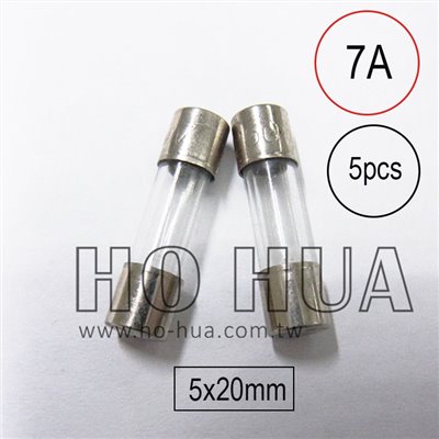 201-7A 保險絲 5pcs  ( 7A250VAC 5x20mm )