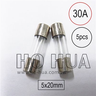 201-30A 保險絲 5pcs  ( 30A250VAC 5x20mm )