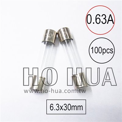 301-0.63A 保險絲 100pcs ( 0.63A250VAC 6.3x30mm )