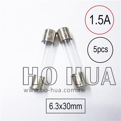 301-1.5A 保險絲 5pcs ( 1.5A250VAC 6.3x30mm )