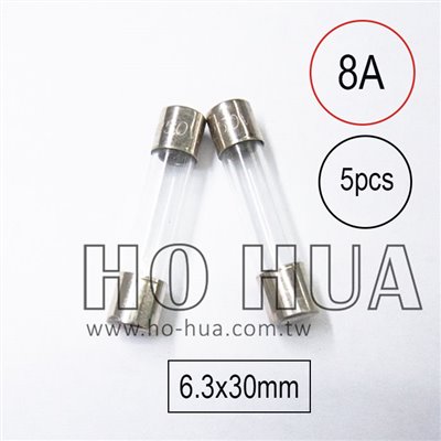301-8A 保險絲 5pcs ( 8A250VAC 6.3x30mm )