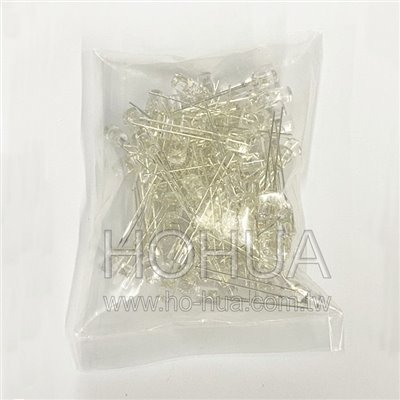 5mm圓柱型 透藍LED 100pcs ( 3.2V 20mA 465~470nm 85° )