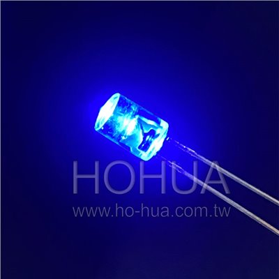 5mm圓柱型 透藍LED 2pcs ( 3.2V 20mA 465~470nm 85° )