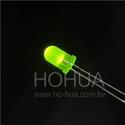 5mm霧綠膠 綠LED 5pcs ( 2.2-2.6V 20mA )