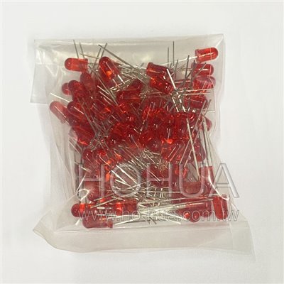 5mm聚紅膠 紅LED 100pcs ( BL-B5434 )