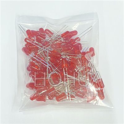 5mm霧紅膠 紅LED 100pcs ( BL-B5134-AT )