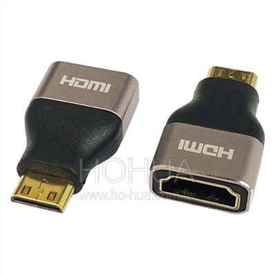 金屬鋁殼 4K HDMI母轉mini HDMI公 轉接頭  HA014