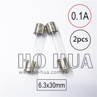 301-0.1A 保險絲 2pcs ( 0.1A250VAC 6.3x30mm )