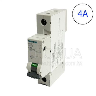 SIEMENS西門子 1P C 4A迴路開關6KA 5SL6104-7MB