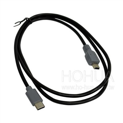 TYPE-C 公 to Mini 5P 轉接線 1米 TC195 ( 數位相機可用 )