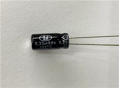 電解電容0.33uF50V 5pcs ( EC0.33uF50V 5x11/105℃ )