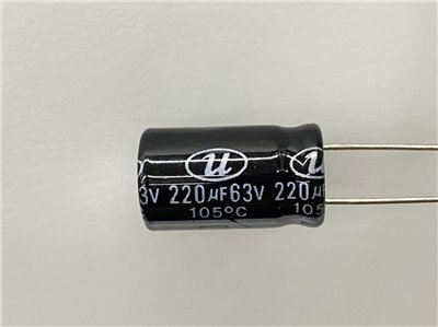 電解電容220uF63V 2pcs ( EC220uF63V 10x20/105℃ )