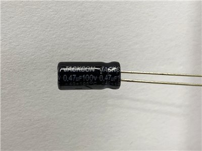 電解電容0.47uF100V 2pcs ( EC0.47uF100V 5x11/105℃ )