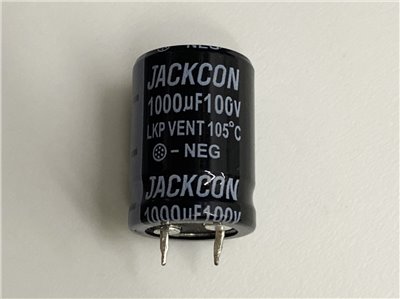 電解電容1000uF100V 1pcs ( EC1000uF100V 22x30牛角型/105℃ )
