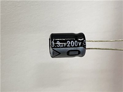 電解電容3.3uF200V 2pcs ( EC3.3uF200V 8x11/105℃ )