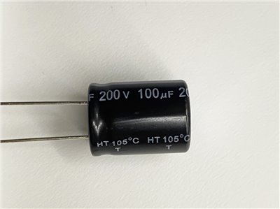 電解電容100uF200V 1pcs ( EC100uF200V 16x21/105℃ )